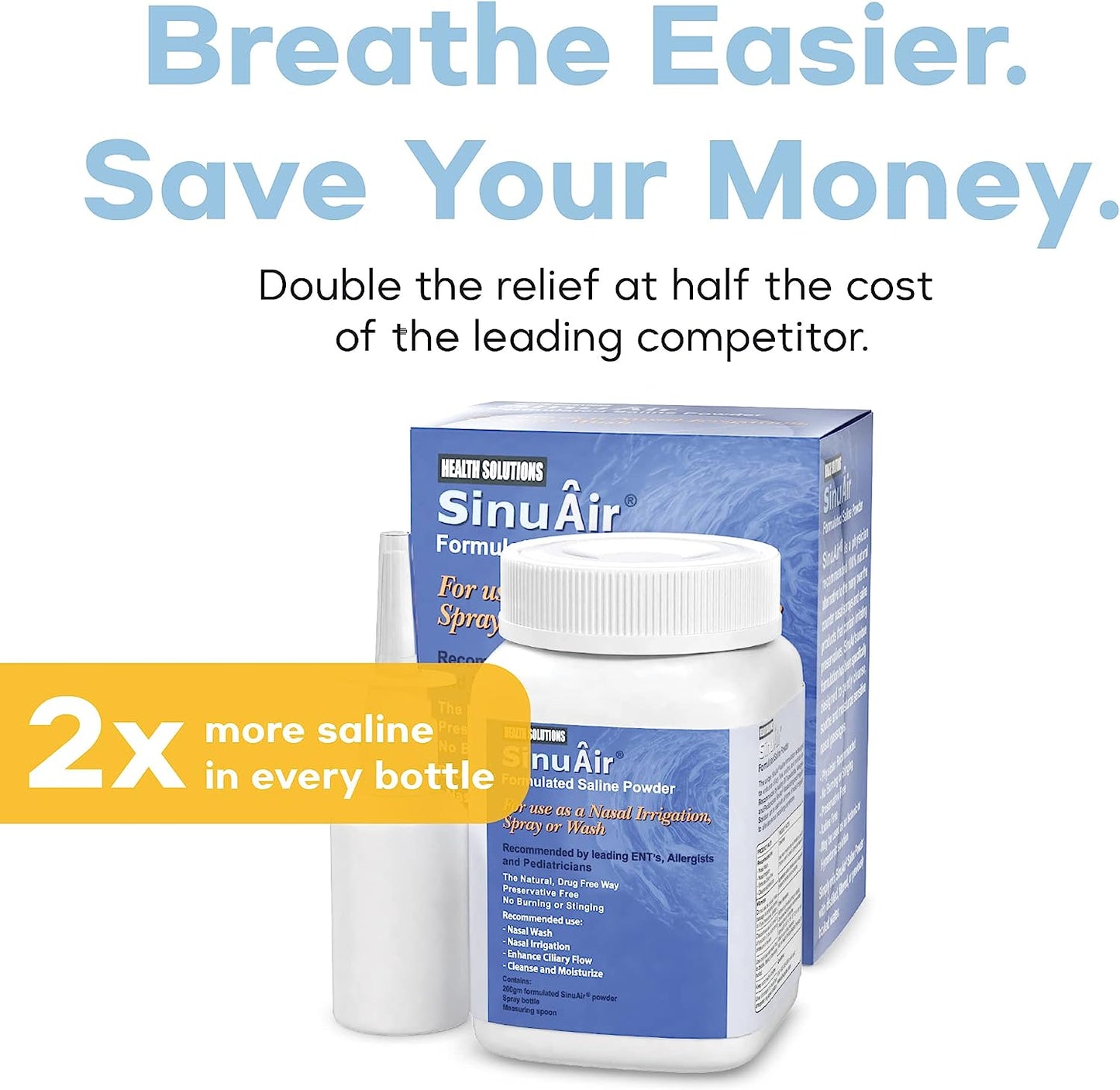 SinuAir Saline Powder Standard 200g Bottle