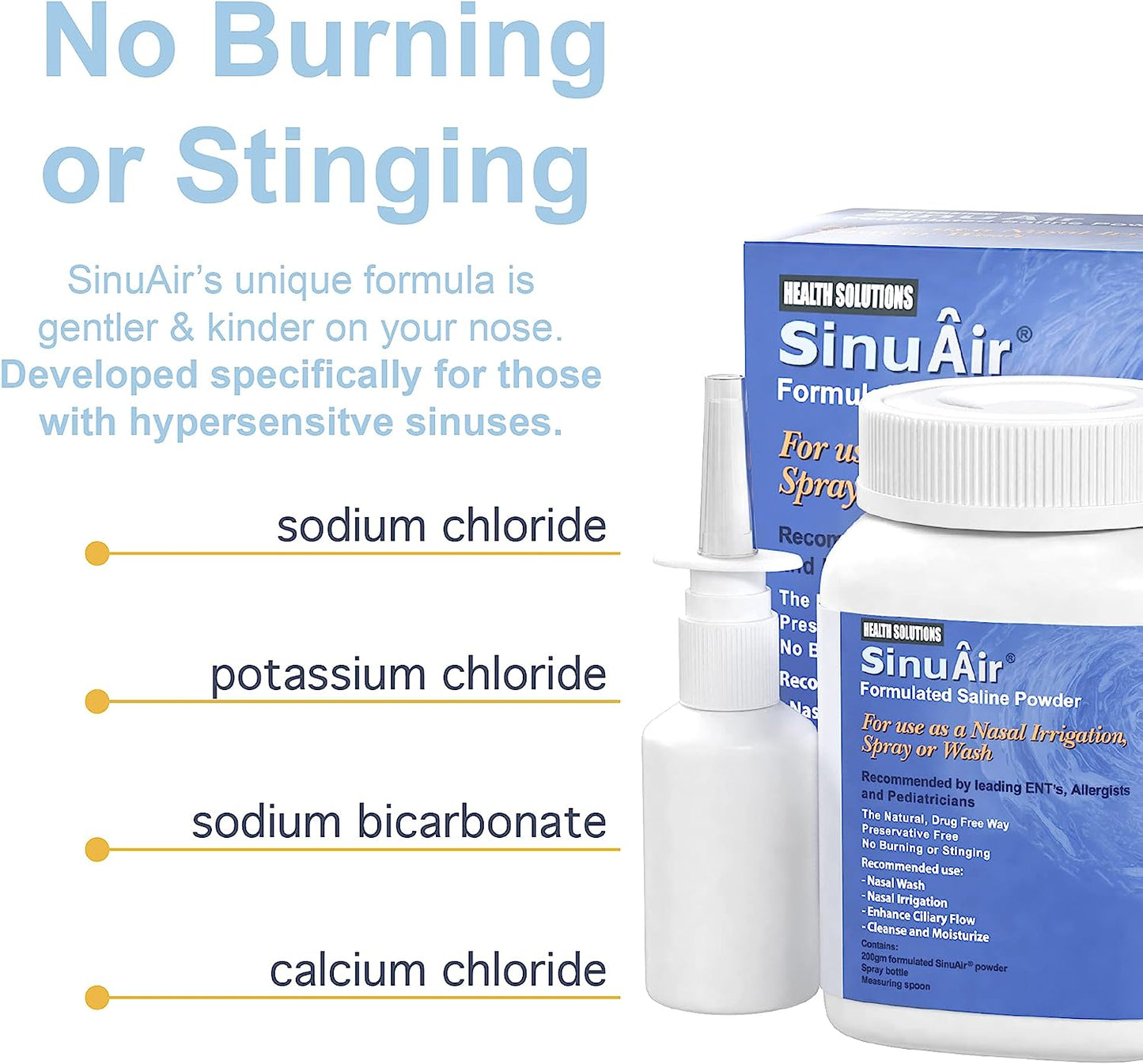 SinuAir Saline Powder Standard 200g Bottle