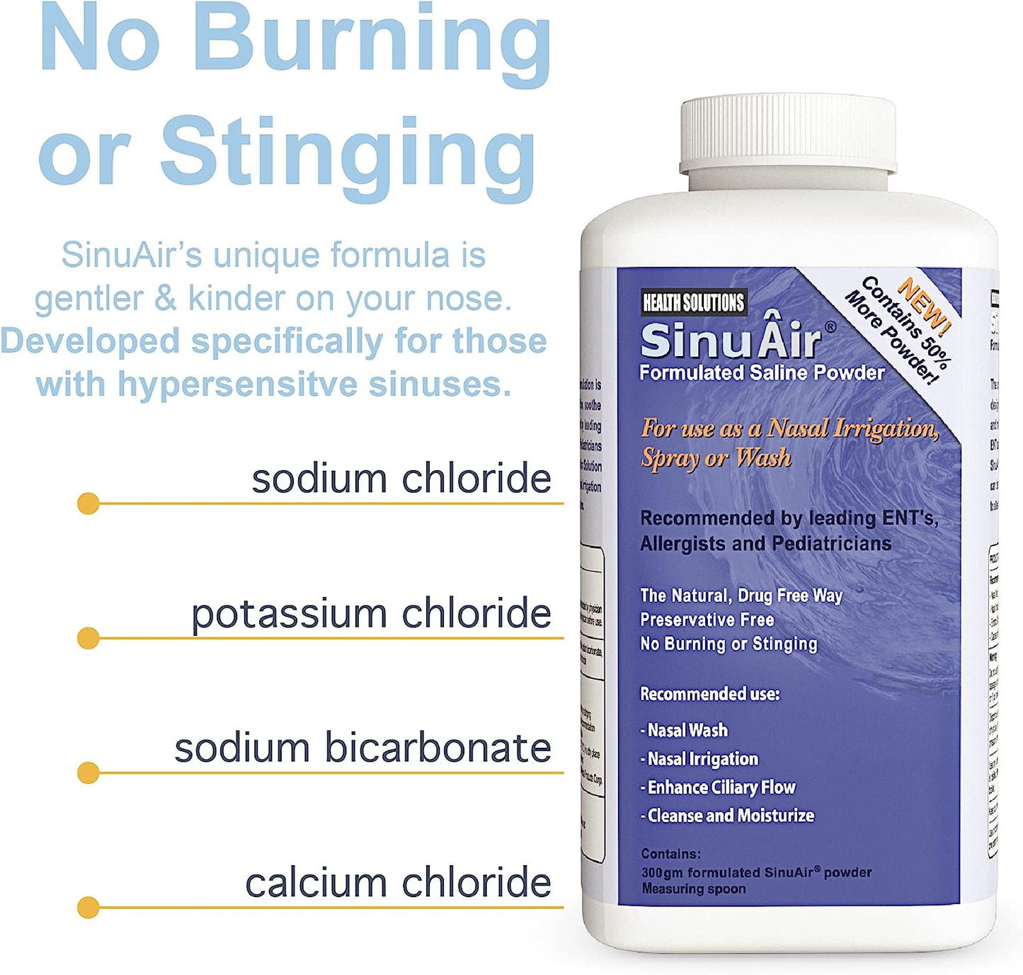 SinuAir Saline Powder Economy 300g Bottle