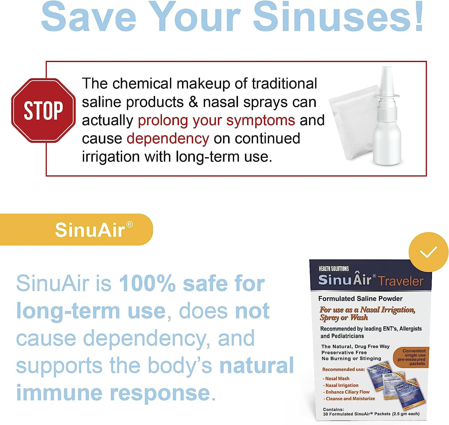 SinuAir Traveler 2.5g Saline Packets (30 ct)